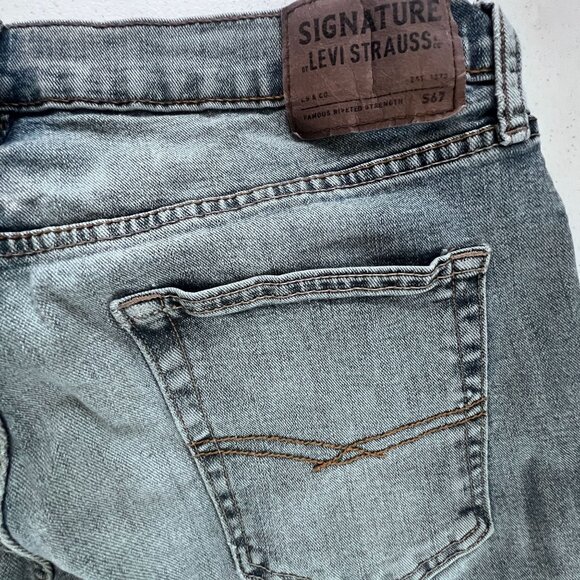 Levi Strauss & Co. Mens 34x32 Signature Jeans Medium Wash Straight Fit Denim - Picture 6 of 6